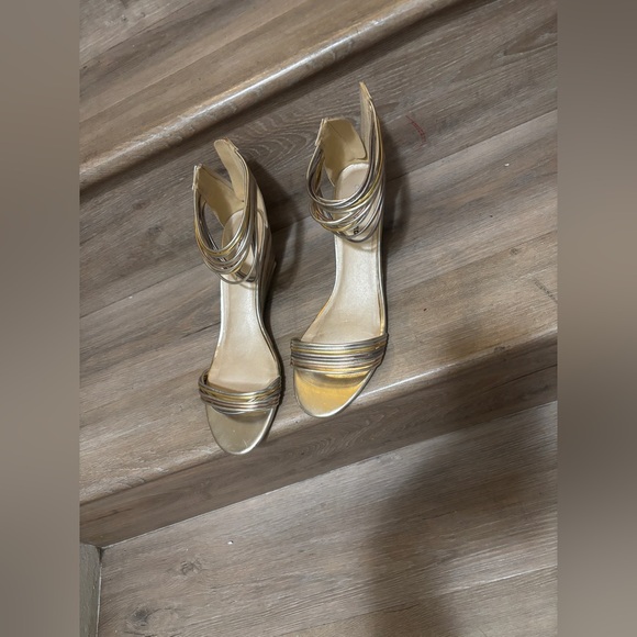 Classified Gold Strappy Heels - Picture 1 of 3